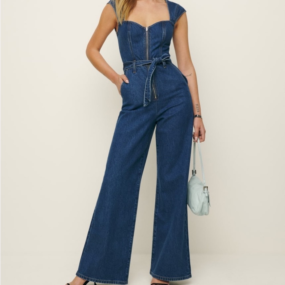 Calypso Wide Leg Denim Jumpsuit size 2 NWT
